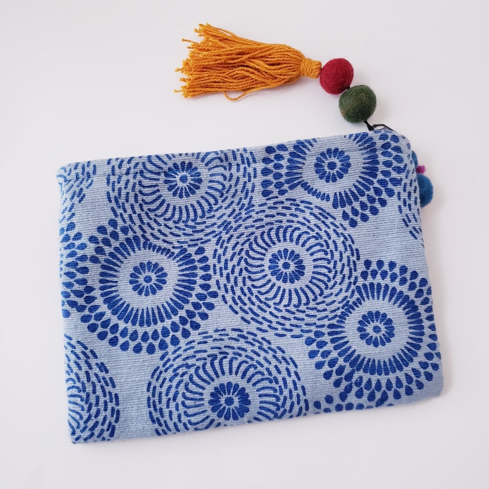 Vintage Blue Floral Wool Appliqué Mini Bag - Picture 3 of 12